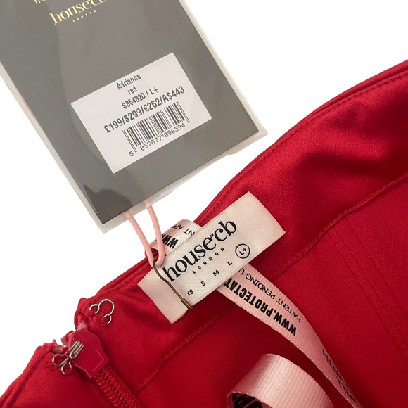 House of CB Adrienne Dress Red Satin Strapless Gown Sexy Romantic NWT Sz XL - Picture 11 of 16